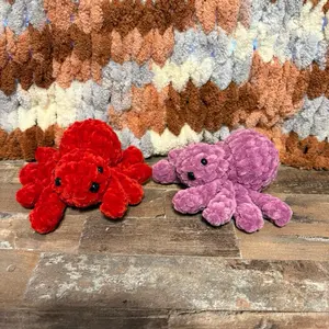 Handmade crochet spiders!