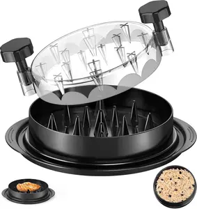 2 Pack Chicken Shredder 8 Inches, Chicken Breast Shredder Tool, Cooked Meat Shredder With Clear Lid, Ergonomic Design, Auti-slip, Easy To Clean, Chicken Shredder Tool Twist, Chicken Grinder (Black)