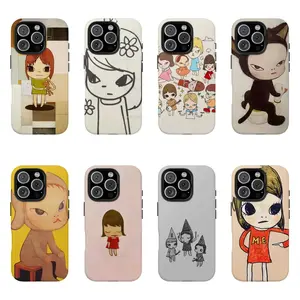 JIACC Yoooshiiittomo Narrrra Art Phone Case Style1-4 For iPhone 17 ProMax Plus Air 16 15 14 13 12 11 X XR & SamsungS25 S24 S23 S22 Ultra, Whimsical Pastel Floral Patchwork Design|Kawaii Fruit Snail Ladybug Art, Best Gift