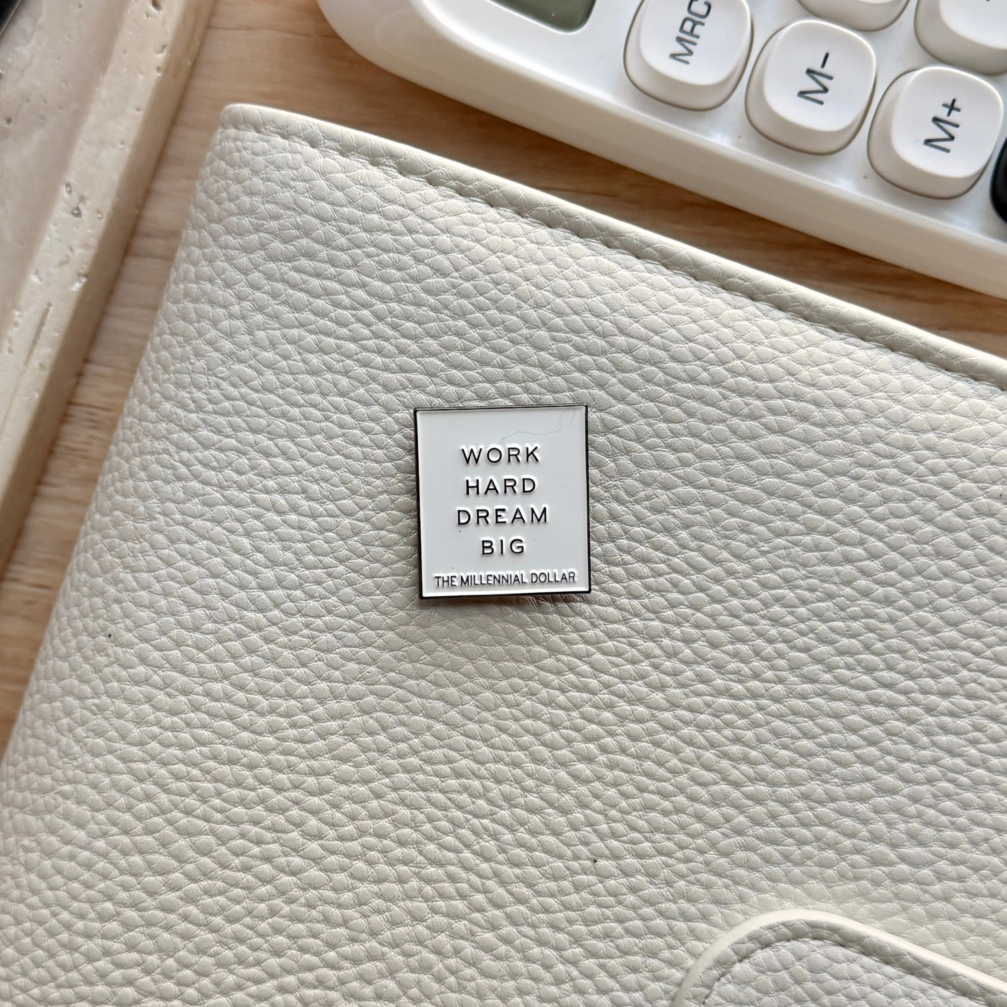 Motivational Magnetic Binder Pin - 1.5x1.25 in Nina Binders Accessory, Office Stationery, Bold Signature Accent, Lightweight Reusable, Secure Magnetic Hold, Stylish Personalization for Hard-Working Professionals