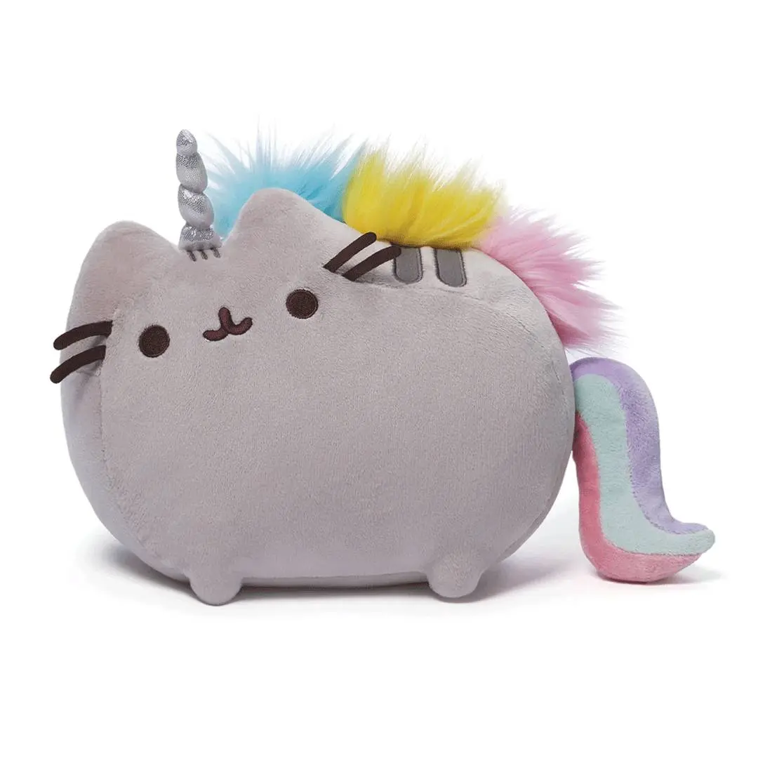 GUND Rainbow Pusheenicorn Cartoon Character 13" Soft Stuffed Toy - Rainbow Mane, Polyester Fabric, Hand-Washable Collectible Plushie for Cuddling