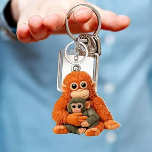 Punch Monkey Keychain, Viral Baby Monkey Plush Toy Charm, Cute Animal Lover Gift