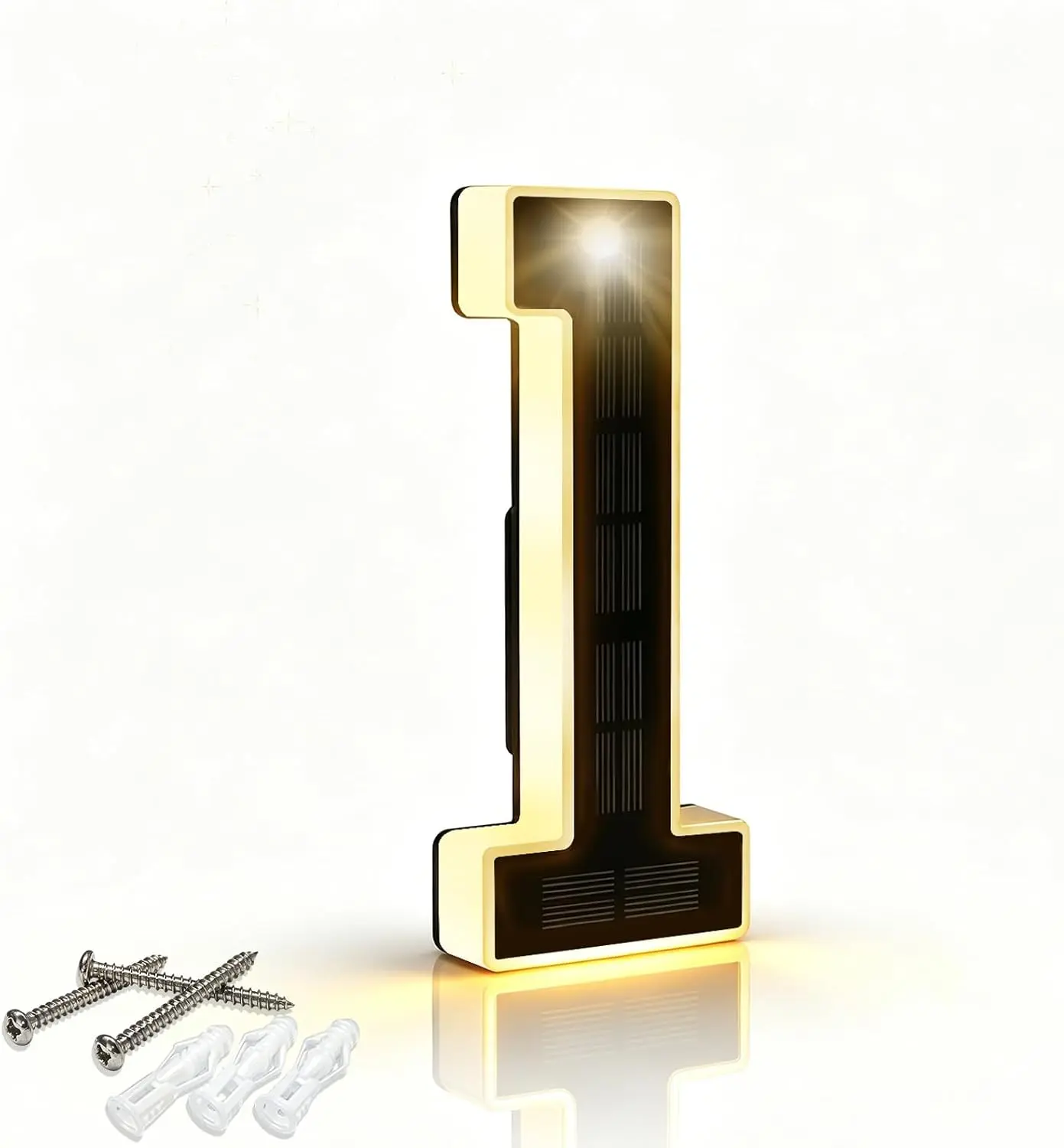 6.7 in Solar-Powered LED Backlit Minimalist House Numbers, Waterproof Easy-Install Decor, Modern Home Decoration LED Sign Novelty Lighting for Home Wall Outdoor Improvement