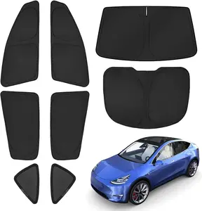 Canvcle Window Privacy Sunshade for Tesla Model Y Accessories 2020-2024 Windshield Rear Side Window Full Set Car Sun Shades Blocks UV Rays Keeps Your Vehicle Cool Foldable 8PCS(Not for Juniper)