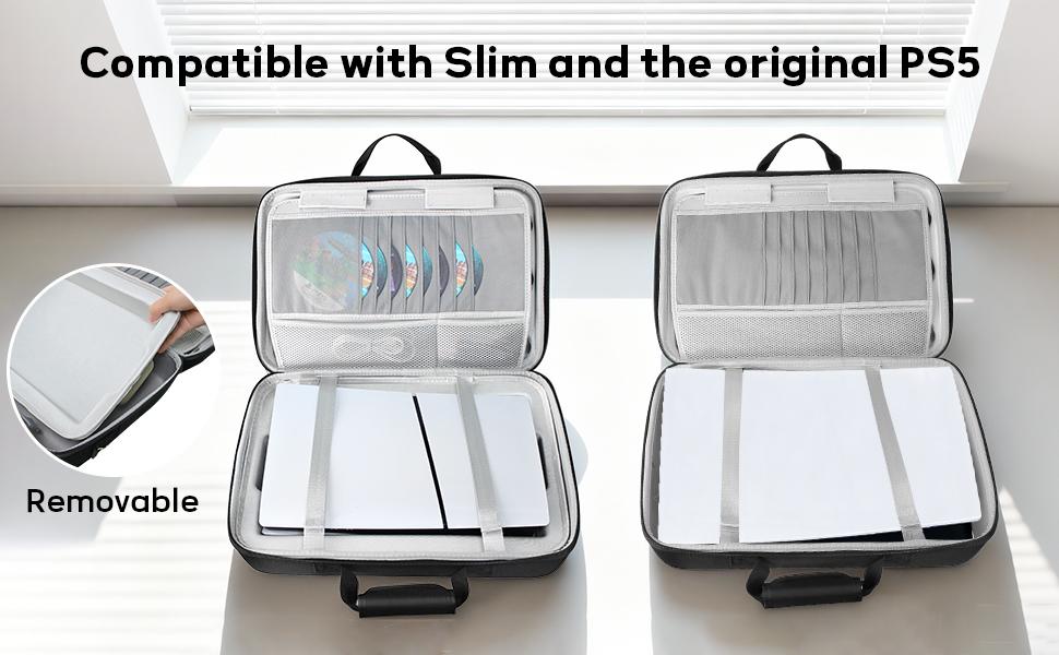 PS5 Carrying Case, Hard Shell Travel Bag for PS5 Slim & Standard, Waterproof Shockproof Portable Storage for PS5 Console, Controllers, Headset, Game Discs & Accessories, Essential Gift for Gamers PS5 Carrying Case, Hard Shell Travel Bag for PS5 Slim & Standard, Waterproof Shockproof Portable Storage for PS5 Console, Controllers, Headset, Game Discs & Accessories, Essential Gift for Gamers