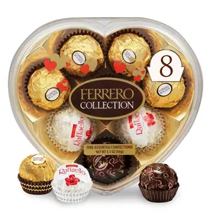 Ferrero Collection Valentine's Day Heart Gift Box, 8 Assorted Hazelnut, Dark Chocolate and Coconut Treats, 3.1 oz