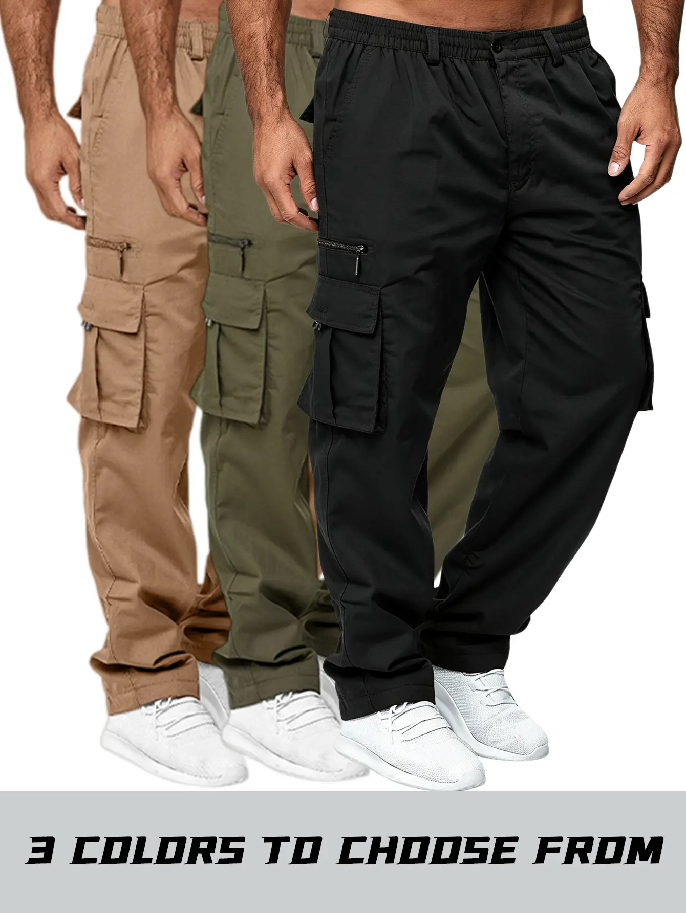Men’s multi-pocket straight cargo casual pants, durable and tear-resistant long trousers, available in three colors, suitable for daily commuting and outdoor walks.,clothes for back to school,first day of school outfits