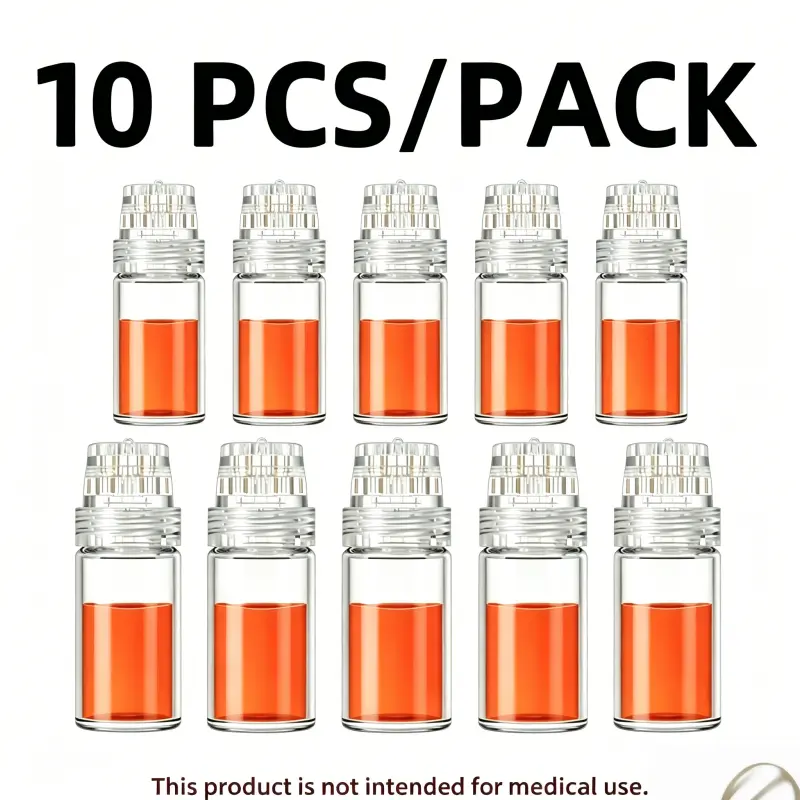 10-Pack Reusable 20-Pin 0.25mm Microneedles, Portable Microneedling Beauty Appliance for Serum Infusion, At-Home Skincare Tool for Microdermabrasion Exfoliation (Facial Care Equipment)