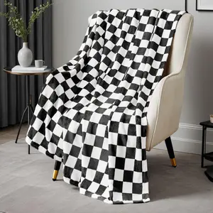 Checkerboard Print Soft Warm Throw Blanket for Home Office Living Room Bedroom Napping Christmas Decorations Gifts