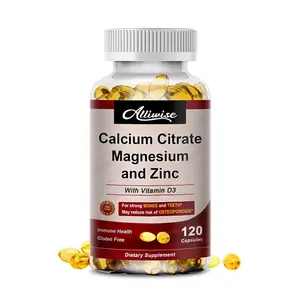 ALLIWISE 120 Calcium Magnesium Zinc Vitamin D3 Strong for Bone Health Muscle Improvement