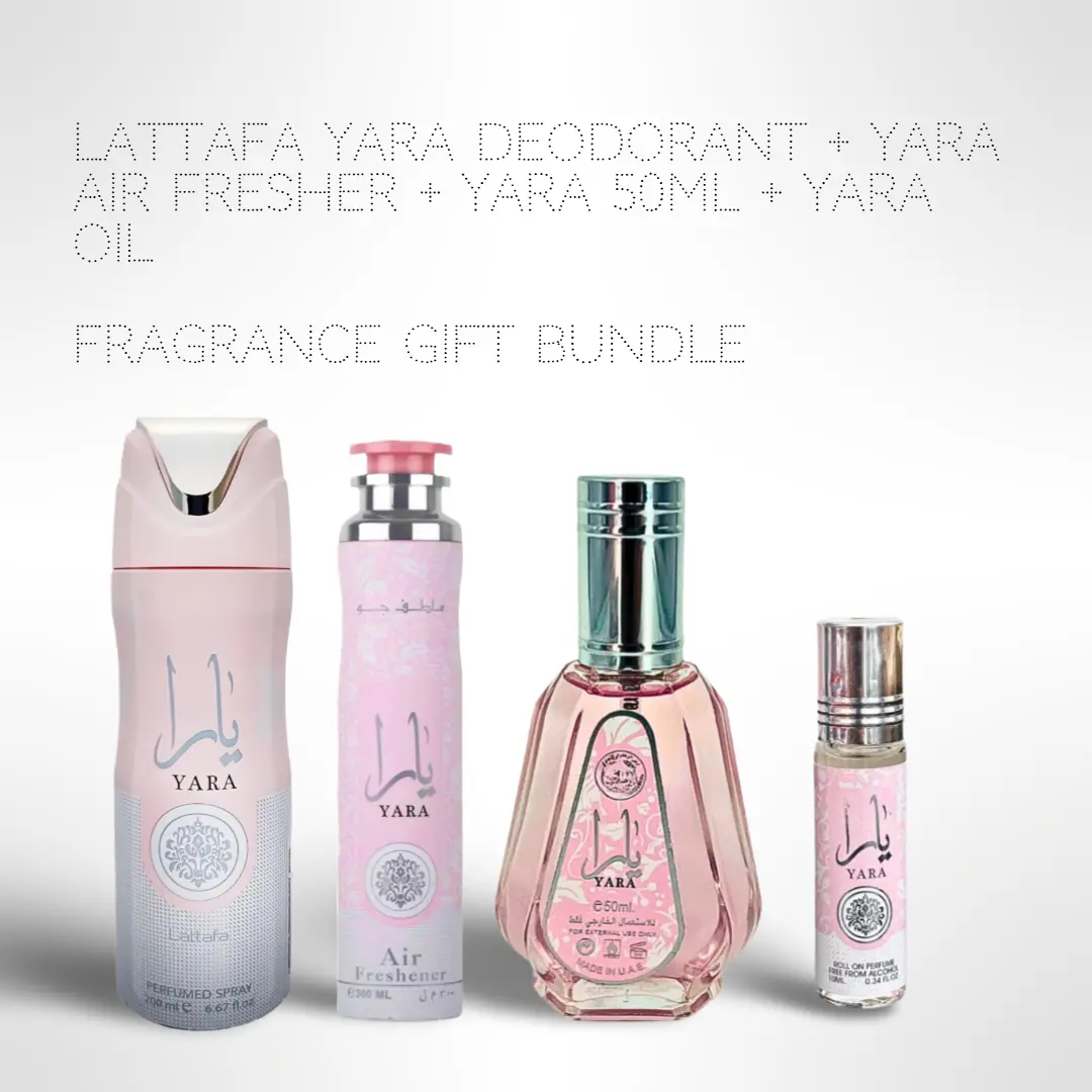 Most Loved Yara Bundle-Lattafa Yara Deodorant + Yara AIR FRESHER + Yara 50ML + Yara Oil 10ml - Fragrance Collection Starter Pack - Fragrance Gift Bundle, Body Care, Floral