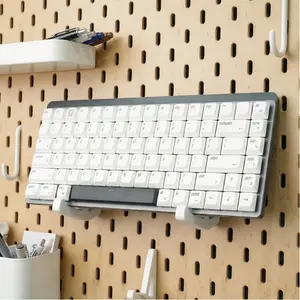 Pegboard Keyboard Holder Compatible with IKEA SKADIS Pegboard Keyboard Stand Wall Mount Holder for Mechanical & Wireless Keyboards Gaming Desk Organizer