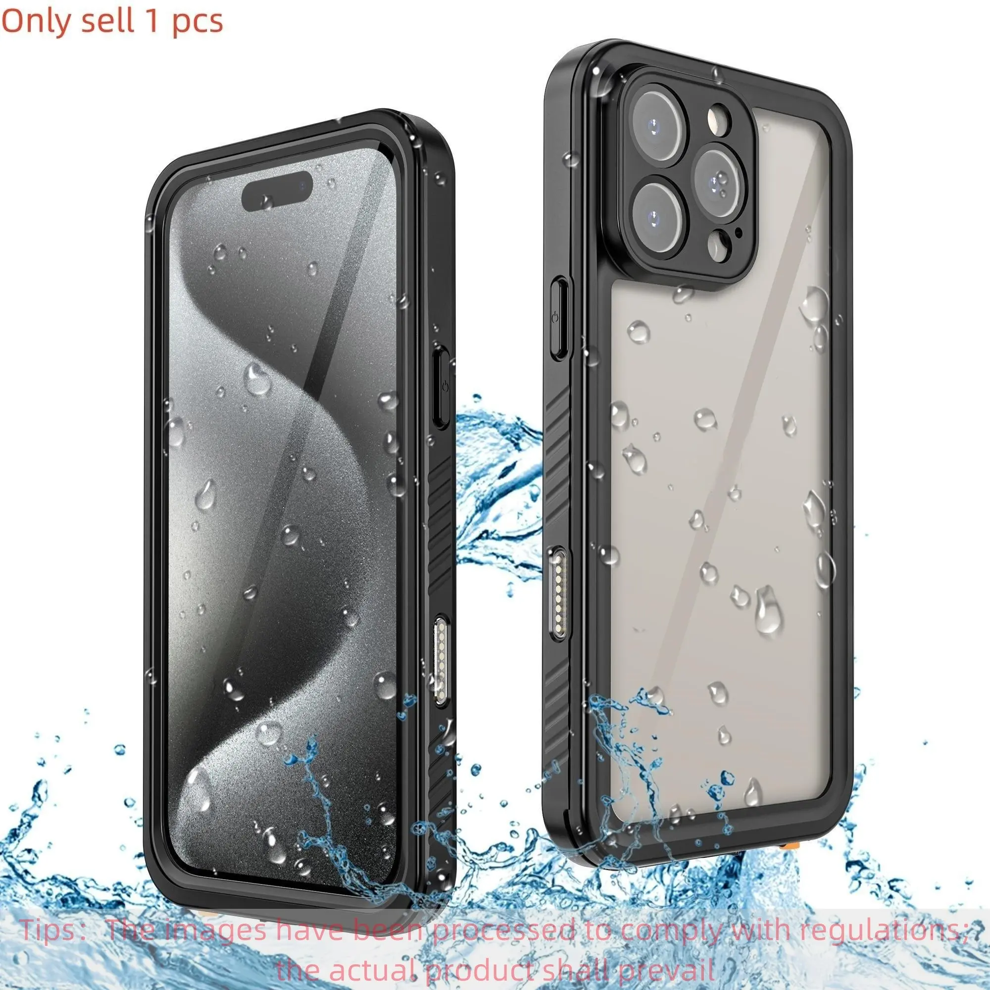 Transparent Full Body Case for iPhone, IP68 Waterproof, Anti-Slip, Dustproof, Shockproof, Compatible with iPhone 17/16/15/14/13/12/11 Pro Max Plus Pro