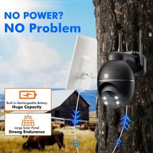 4G LTE Solar Security Camera | 24/7 Recording | No WiFi Needed | SIM Card | Battery Powered | 2-Way Talk 360° View Outdoor Wireless Camera