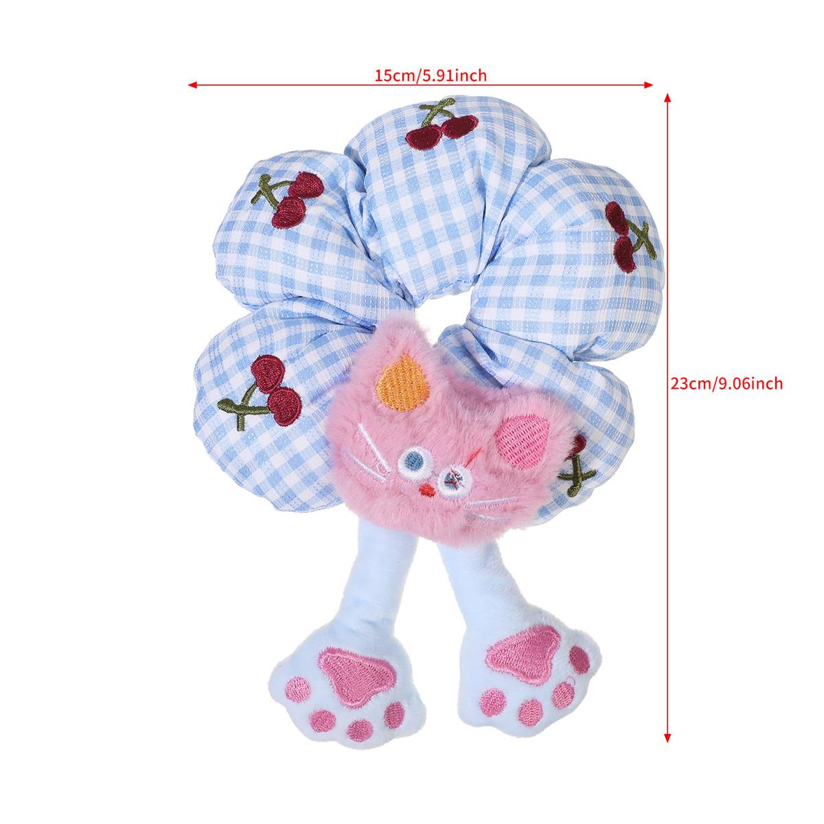 AWAYTR 1/2Pack Cute Cat and Chick Shapes Hair Scrunchies Cartoon Big Hair Ties for Women's,Elastic,Hair Scrunchies Set Rubber Bands Ponytail Holders Party Costume Hair Accessories