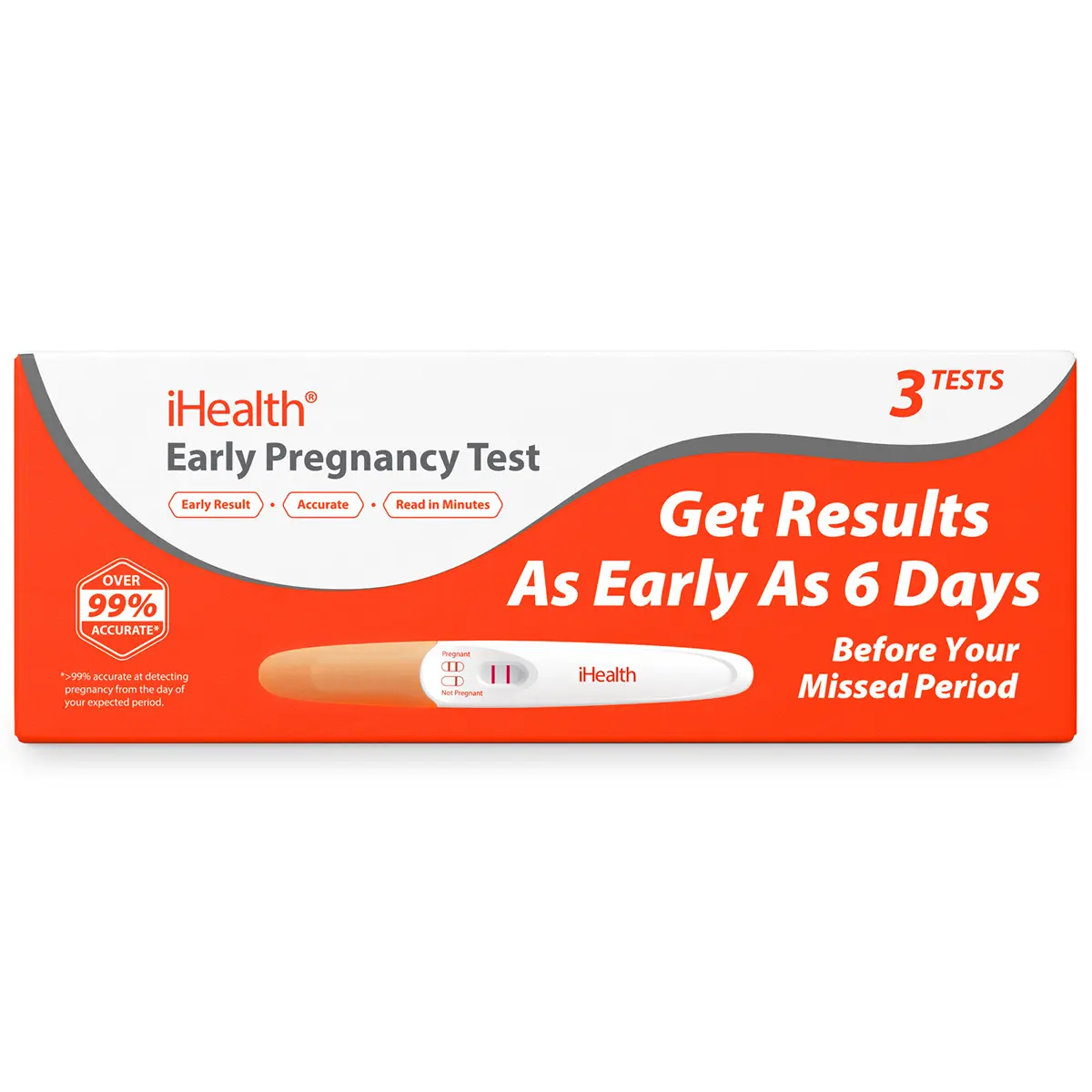 iHealth Early Detection Pregnancy Test HSA or FSA Eligible, 99% Accurate Home HCG Test Kit, results 6 days before missed period (5 days pre-expected period) with High-Sensitivity 10mIU/mL, Easy Dip & Read Clear Results