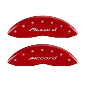 MGP 4 Caliper Covers Engraved Front Accord Engraved Rear Accord Red finish silver