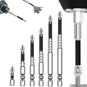 6-pack titanium alloy impact non-slip cross head super hard magnetic screwdriver-6