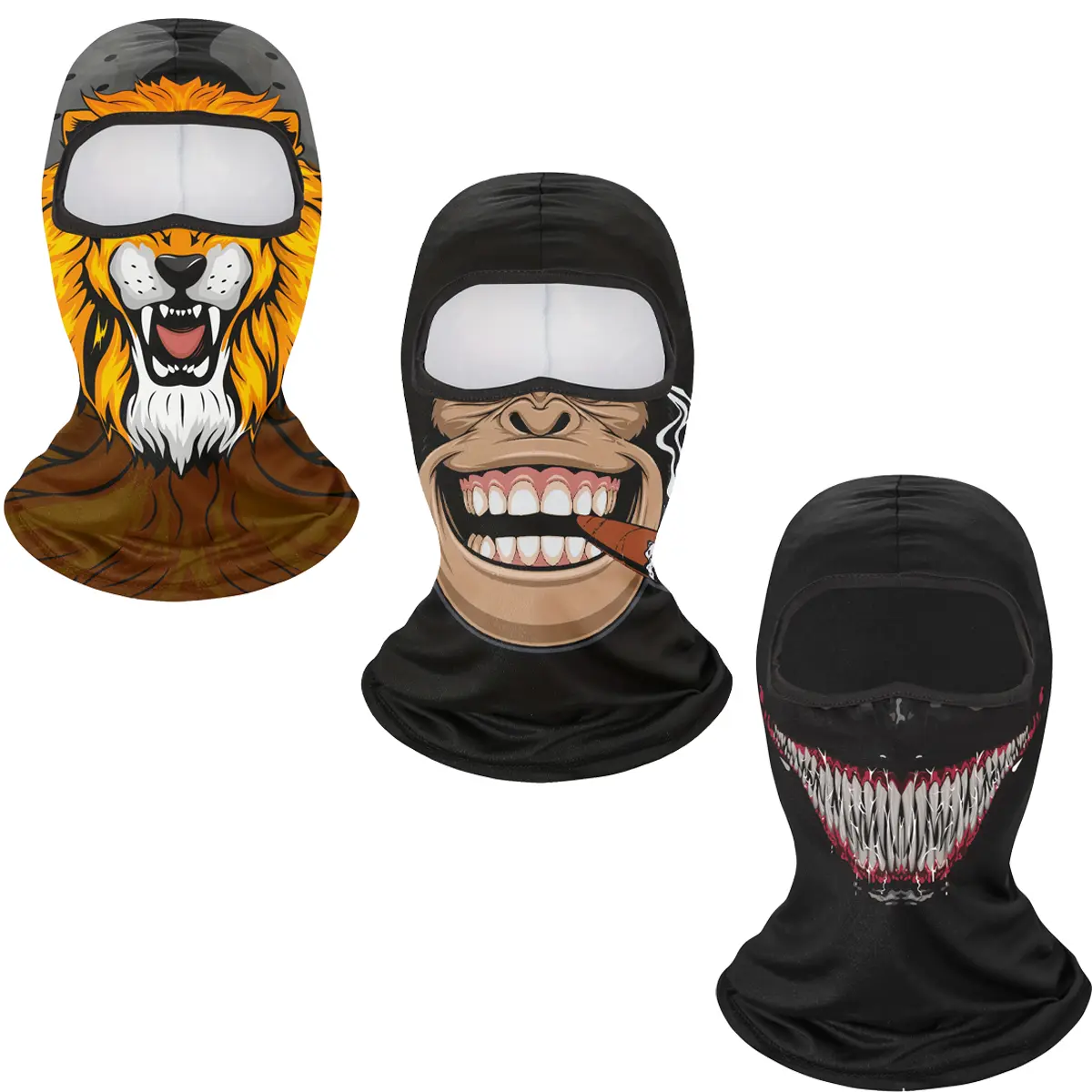Riding Sun Protection & Dust-Proof Helmet Mask with Quirky Design Icy Sensation & Breathable Feature Soft Stretchy Material UPF 50+ Protective Hood for Cycling Hunting Fishing Skiing