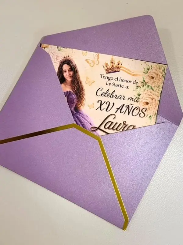 50 Invitaciones Personalizadas para Eventos | Tarjeta + Sobre + Sello
