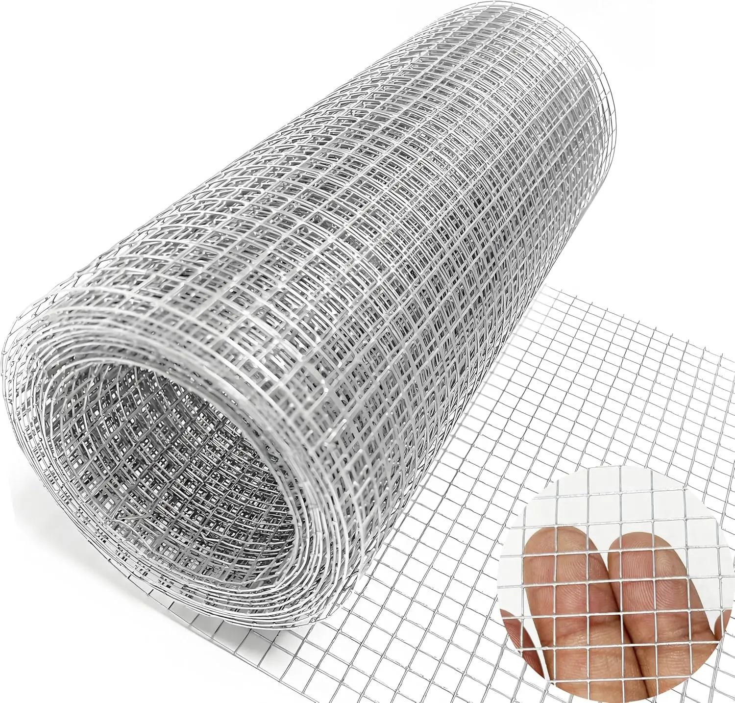 Galvanized Hardware Cloth 1/2 Inch 24 x 50 Ft - Galvanized Mesh Wire Welded Wire Fence for Chicken Coop Gopher Rabbit Garden Pest Control Residential Yard