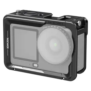 NEEWER AC054 Action Camera Cage for DJI Osmo Action 6, Aluminum Protective Frame with Cold Shoe Mount & 1/4" Thread for Vlog, Photography & Video Recording