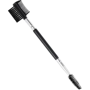 3 Head Eyebrow Eyelash Shaper Comb Double Brush Makeup Grooming Tool with 3 Spoolie Brushes for Separating Lashes Eliminating Clumps Shaping Brow