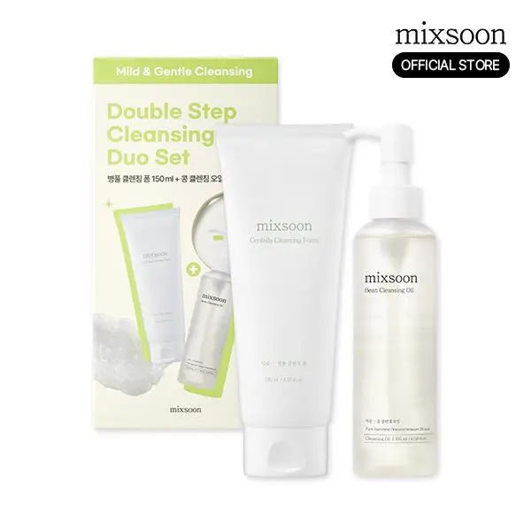 [mixsoon] Deep Pore Cleansing Duo | Double Cleanse for Blackheads & Sebum ControlㅣBean Cleansing Oil 6.59 fl.oz / 195ml + Centella Cleansing Foam 5.07 fl.oz / 150ml