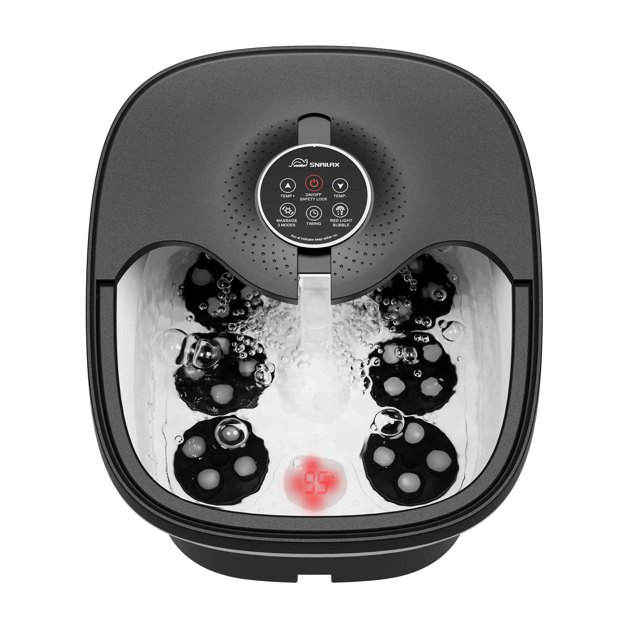 Snailax Foot Spa Bath Massager with Heat, Remote Control, Shiatsu Massage Rollers, Bubble, Temperature Control, Collapsible, Pedicure Foot Soaking Tub,home essentials