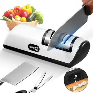 Electric Knife Sharpener, Professional 2 Stage Kitchen Knife Sharpener for Quick Sharpening & Polishing, Automatic Knife Sharpening for Straight/Serrated/Kitchen Knives, Scissors