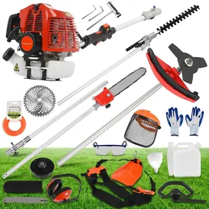 BLUELANS 52cc Petrol 5-in-1 Garden Tool, Hedge Trimmer, Brush Cutter, Chainsaw, Powerful Engine with Full Protection Guard