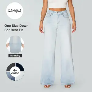 CANANA Minimalist Loose-fit High-Waisted Stretch Wide Leg Jeans Comfortable Soft and Breathable for Everyday Office and Casual SH25F13 All-Season Wearable Bottoms Perfect for Dating & Outdoor Activities #SpringStatement