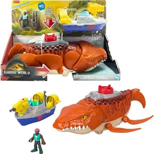 Fisher-Price Imaginext Jurassic World Rebirth Aqua Chomp Chase Mosasaurus Dinosaur Toy Playset