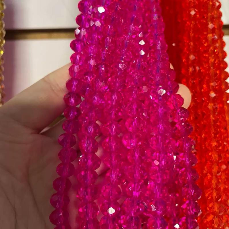 【C003】DIY 6mm   flat crystal faceted glass beads Porcelain beads bracelet kit jewelry making