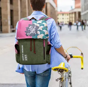 Anime Backpack Canvas Shoulders BookBag 3D Print Daypack Schoolbag Laptop Back Pack for Demon Anime Fans Teenager Adult