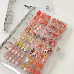 NailVesta Organizer Binder(No Nails Included) – 100% Handcrafted 3D Press-On Nails | Reusable, Long-Lasting, Salon-Quality black lace nail art nail art