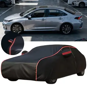 for Toyota Corolla 6 Layer Heavy Duty Car Cover, All Weather Waterproof Dust Snow UV Resistant Protection, Indoor Outdoor Anti Scratch Full Exterior Cover, Glow In The Dark Black Car Cover