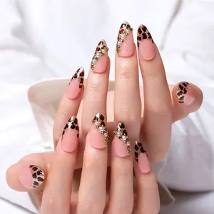 Lovful New Collection 14PCS Acrylic Press On Nails-10PCS Elegance + Free Bonus 4PCS Glam PacLuxuryk Outdoorfun Nailtips Rhinestone Embellished