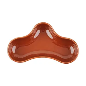 POLAATHOME Korean Vegetable Mini Dipping Dish - Ceramic Condiment Sauce Plate for Soy Sauce, Vinegar, Kimchi, 4.7x2.4 Inches