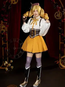 Officially Licensed Puella Magi Madoka Magica Costume Mami Tomoe Cosplay Battle Dress Set