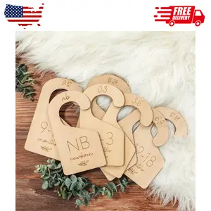 Beautiful Wooden Baby Closet Dividers - Double-Sided Organizer for Newborn to 24 Months