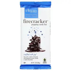 Chuao Chocolatier Dark Chocolate Bar, Firecracker™ Popping Candy, 2.8 oz (80 g)