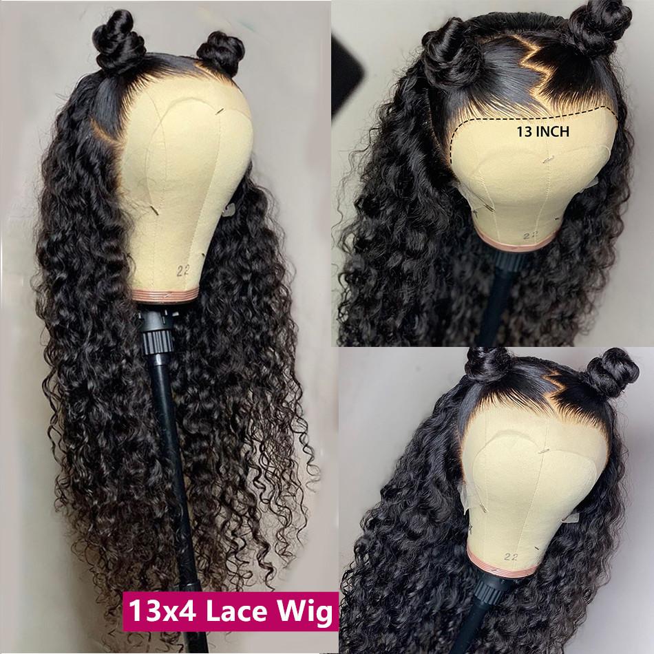 180Density 12~36Inch Jerry Curly Lace Front Wigs Human Hair 13x4 Curly HD Transparent Lace Front Wigs Human Hair Pre Plcked Human Hair Wig For Women