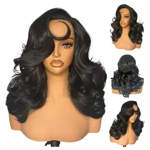 [Salon Blowout Layers] Beginher Hair-Wig N Go Collection 20 inches Heat Resistance 200% Density Layered Blowout Style Side Part 4x4x1 T-Part Lace Synthetic Wear Go Beginner Pre Cut Glueless Wigs Natural Black Color tiktokshopspringglowup