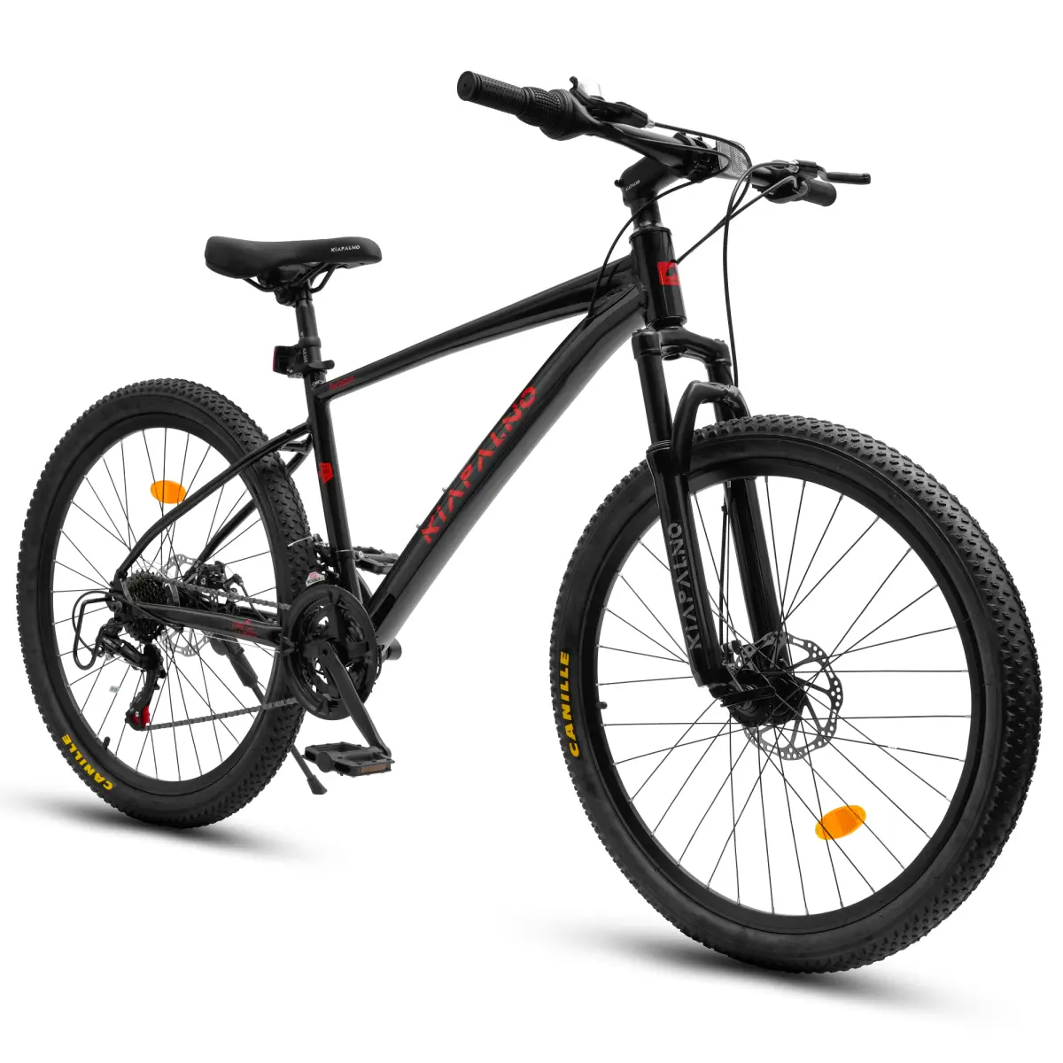 21 Speed Mountain Bike, 24/26 Inch Adult Mountain Bicycle with Front Suspension, Steel Frame, Disc Brake, Off-Road MTB for Men Women Teenagers, Commuter & Trail Riding Bike