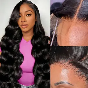 5x5 SKINLIKE Real HD Lace Closure Wig Human Hair Pre Plucked 26 Inch 200% Density Body Wave Lace Front Wigs Human Hair With Drawstring Pre-Plucked 0.10mm Ultra-thin Invisible Lace Glueless Wigs For Women