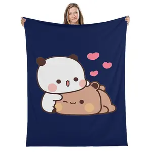Cartoon Print Bubu Dudu Blanket,Versatile for All Seasons, Ideal for Couch, Bed, Picnic & Camping, Perfect Christmas or Birthday ,Valentine's Day Gift