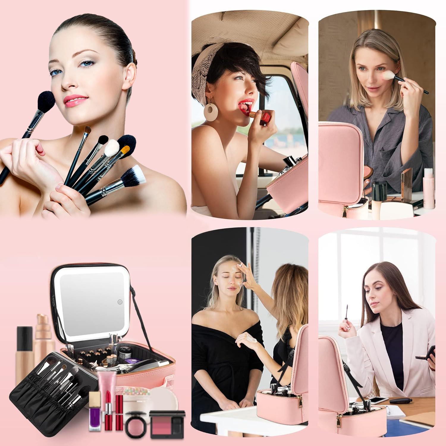 Portable Makeup Bag with Mirror, LED Light, and Adjustable Dividers: Your Ultimate Cosmetic Organizer Portable Makeup Bag with Mirror, LED Light, and Adjustable Dividers: Your Ultimate Cosmetic Organizer