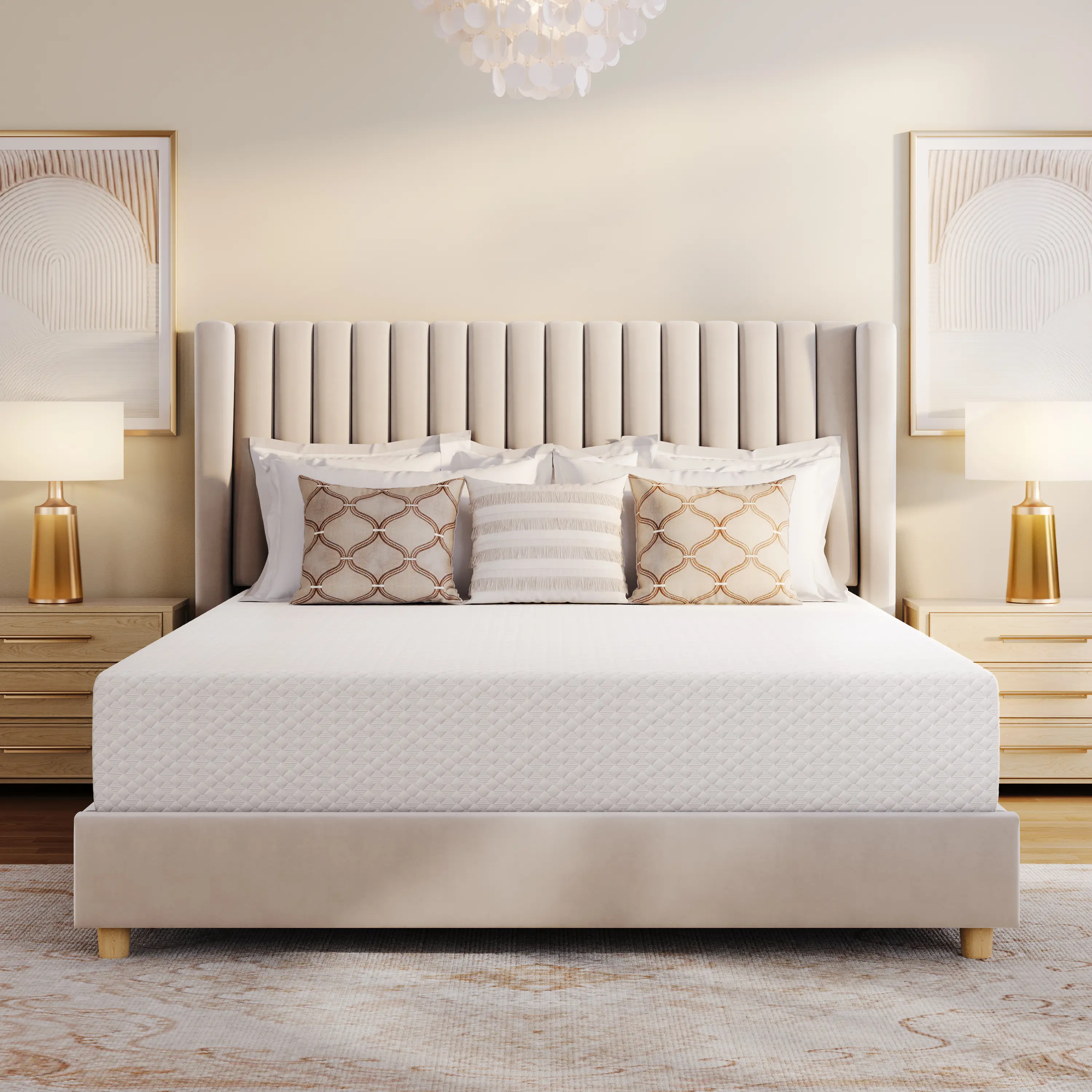 【Cooling】Yaheetech Gel-Infused Memory Foam Mattress 8/10/12 Inch Medium Firm Twin/Full/Queen Size with Green Tea Scent, Queen Size Mattress, Full Size Mattress