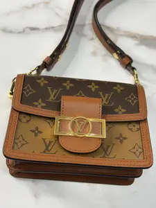 Pre-owned Louis Vuitton CANVAS Shoulder Bags Dauphine Shoulder Bag Reverse Monogram Mini